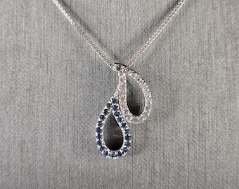 Womens Estate Sterling Silver Modernist Pendant & Necklace 5.9g E1787