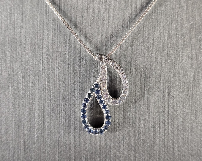 Womens Estate Sterling Silver Modernist Pendant & Necklace 5.9g E1787