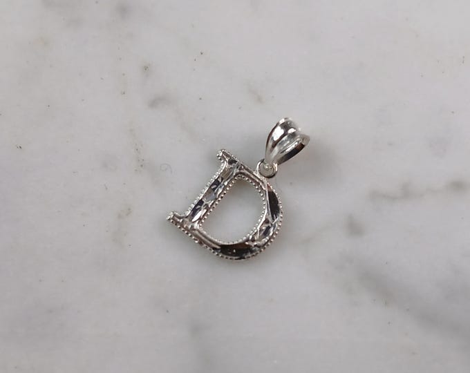 Womens Sterling Silver Initial Letter " D " Pendant 0.3g E6071