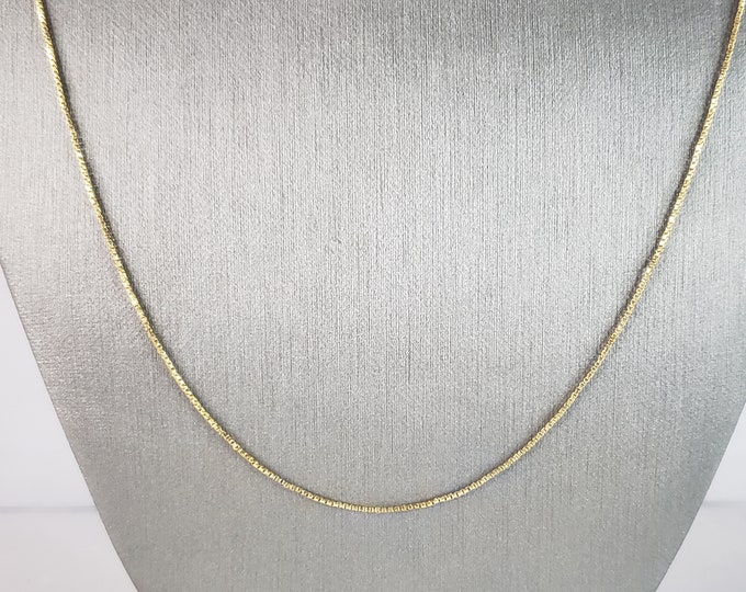 Womens Vintage Estate Fine 18K Yellow Gold Box Link Necklace 4.0g E2978