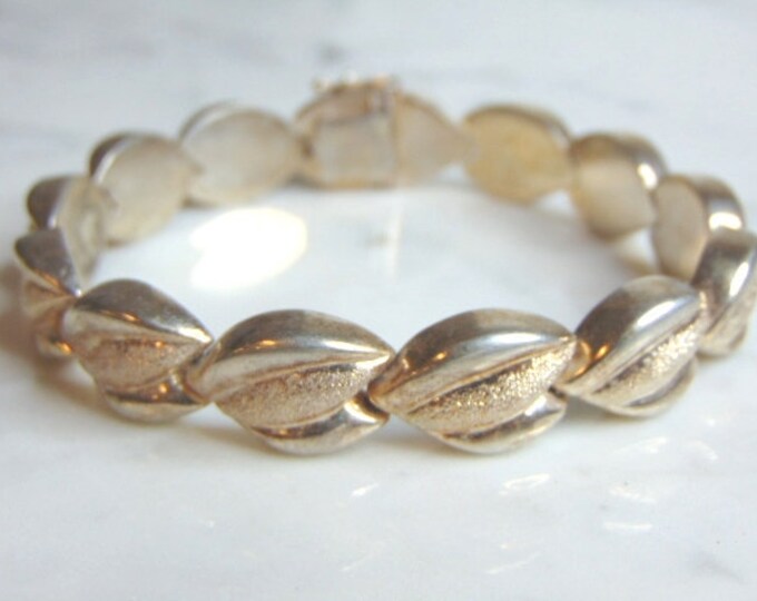 Womens Vintage Estate Sterling Silver Modernist Bracelet 28.6g E5851