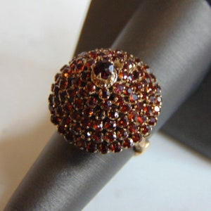 Womens Vintage Estate 10K Yellow Gold Garnet Cocktail Ring 7.9g E3364
