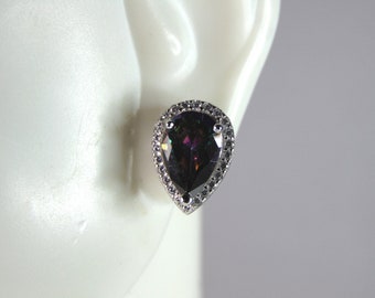 Womens Vintage Estate Sterling Silver Mystic Topaz Earrings 2.6g E1320