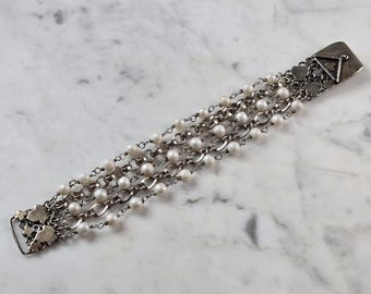 Womens Vintage Estate Sterling Silver Designer Safia Day Bracelet 43.2g E1174