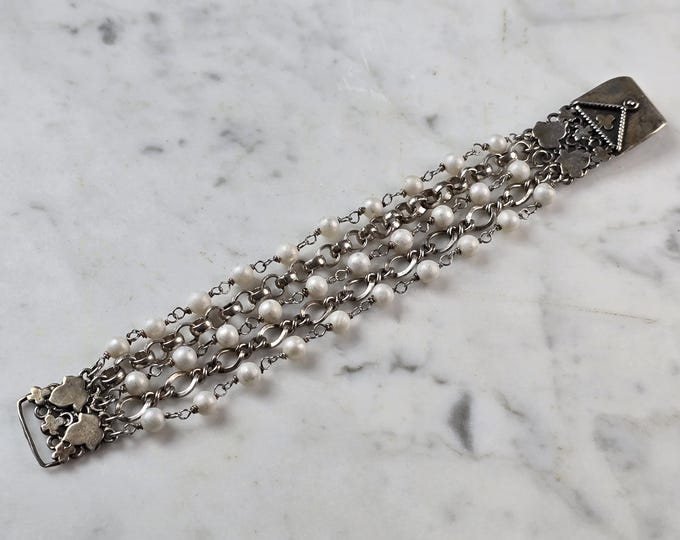 Womens Vintage Estate Sterling Silver Designer Safia Day Bracelet 43.2g E1174