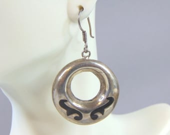 Womens Vintage Estate Sterling Silver Earrings 17.4g E2644
