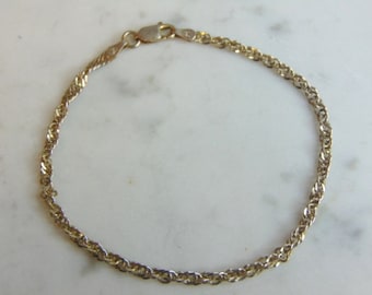 Womens Vintage Estate Sterling Silver Italian Link Bracelet 2.6g E5298