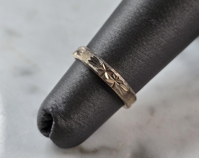 Womens Girls Vintage Estate Sterling Silver Modernist Ring 1.6g E4151