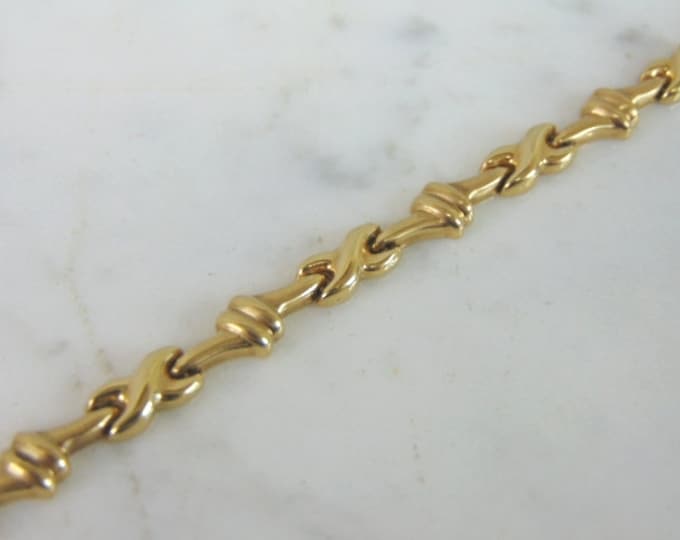 Womens Vintage Estate 14K Yellow Gold Chain Bracelet 7.4g E5365