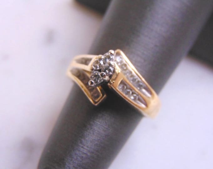 Womens Vintage Estate 14K Yellow Gold Diamond Engagement Ring 4.6g  #E3533