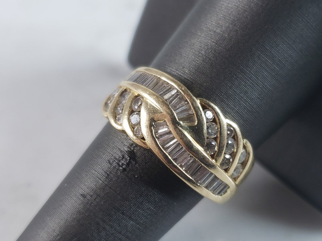 Womens Vintage Estate 14K Yellow Gold Diamond Ring 6.5g E6101 - Etsy