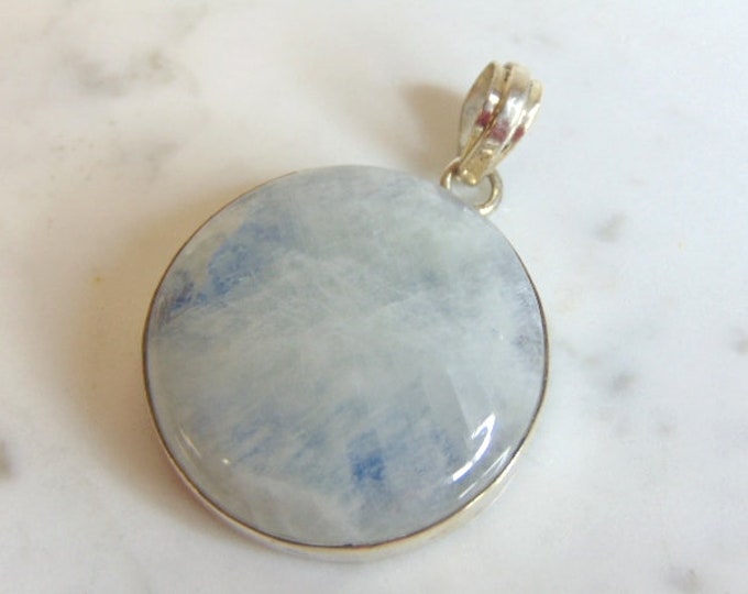 Womens Vintage Estate Sterling Silver Quartz Pendant 21.1g E5597