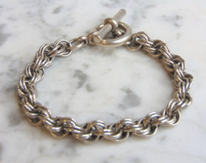 Womens Vintage Estate Sterling Silver Bracelet 37.8g E4689