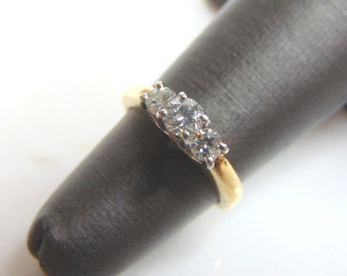 Womens Vintage Estate 14K Yellow Gold Diamond Ring, 3.4g E946