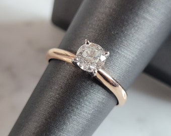 Womens Vintage Estate 14k Rose Gold Diamond Engagement Ring 2.4g #E3696