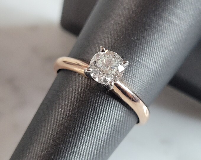 Womens Vintage Estate 14k Rose Gold Diamond Engagement Ring 2.4g #E3696