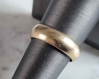 Mens Vintage Estate 14K Yellow Gold Wedding Band Ring 6.0g E6777