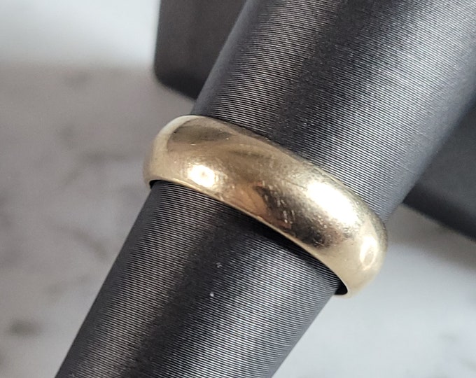 Mens Vintage Estate 14K Yellow Gold Wedding Band Ring 6.0g E6777