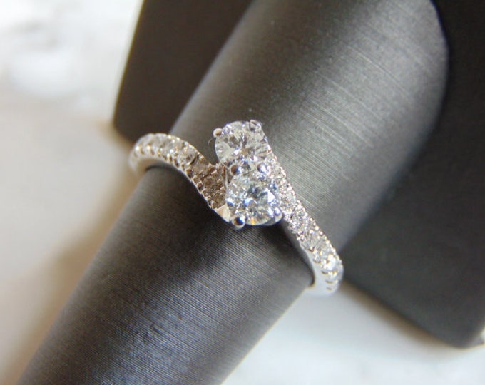 Womens 14k White Gold Diamond Engagement Ring 3.8g E1464