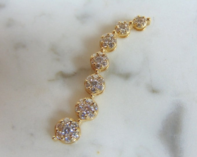 Womens Vintage Estate 14K Gold Diamond Journey Pendant 2.2g E2814