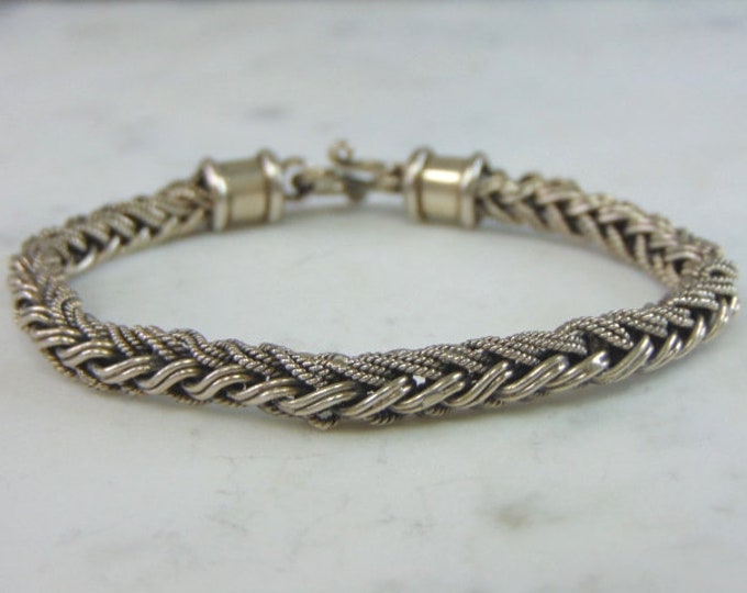Womens Vintage Estate Sterling Silver Modernist Bracelet 29.7g E3124
