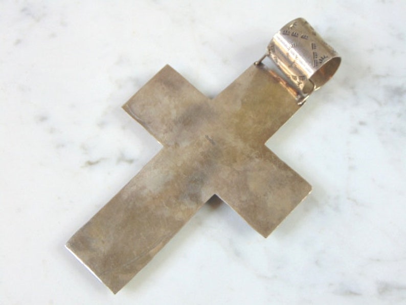Womens Vintage Estate Sterling Silver Multi-Stone Cross Pendant 53.3g E2732