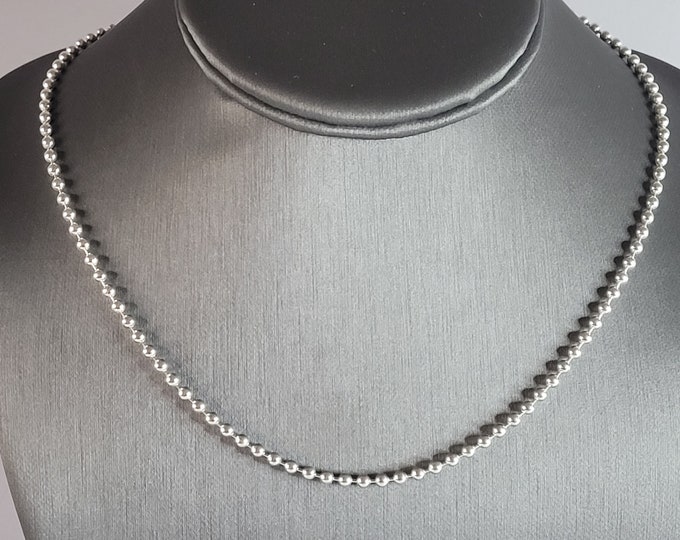 Womens Vintage Estate Sterling Silver Italian Beaded Necklace 10.8g E1642