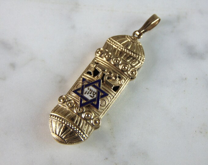 Vintage Estate 14K Yellow Gold Religious Jewish Pendant 3.6g E2611