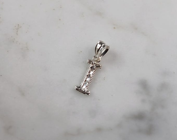 Womens Sterling Silver Initial Letter " I " Pendant 0.3g E6075