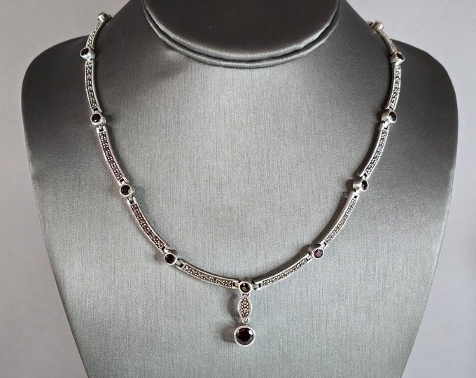 Womens Vintage Estate Sterling Silver Modernist Necklace 36.8g E7638