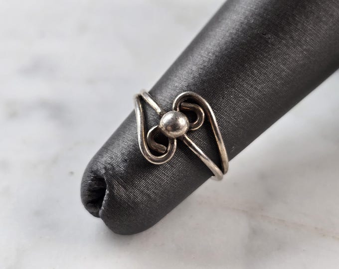 Womens Girls Vintage Estate Sterling Silver Modernist Ring 1.1g E4149