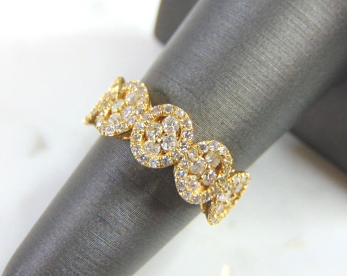 Womens 14K Yellow Gold Diamond Ring 3.9g E1254