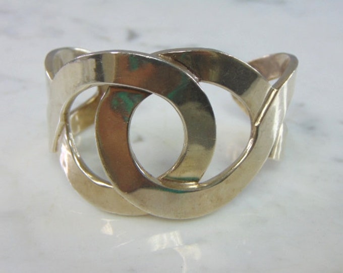 Womens Vintage Sterling Silver .950 Modernist Cuff Bracelet 84.2g E714