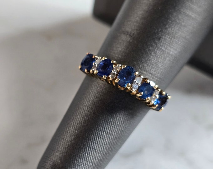 Womens Vintage Estate 14k Yellow Gold Diamond Spinel Ring 2.8g E7803