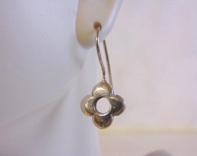 Womens Vintage Estate Sterling Silver Flower Earrings 5.4g E4075