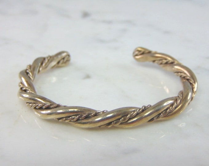 Womens Vintage Estate Sterling Silver Modernist Cuff Bracelet 29.7g E913