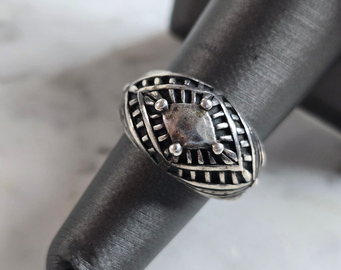 Womens Vintage Estate Sterling Silver Modernist Ring 7.1g E7984