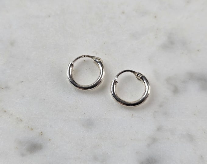 Womens Baby Childs Vintage Estate Sterling Silver Hoop Earrings 0.5g E3284