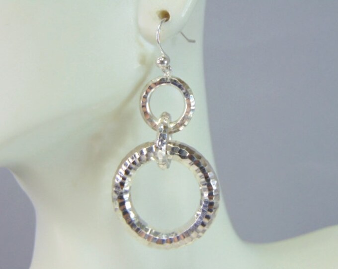 Womens Vintage Estate Sterling Silver Modernist Earrings 5.9g E2429
