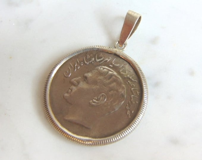 Vintage Estate Sterling Silver Foreign Coin Pendant 11.1g E5911