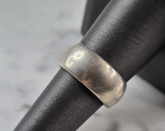 Womens Vintage Estate Sterling Silver Wedding Band Ring 9.2g E7812