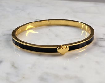 Womens Estate Hear You Kate Spade Gold Tone Enamel Bangle Bracelet E4199