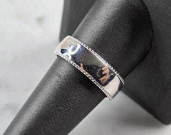 Mens Sterling Silver Wedding Band Ring 6.4g E2333