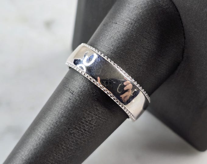 Mens Sterling Silver Wedding Band Ring 6.4g E2333