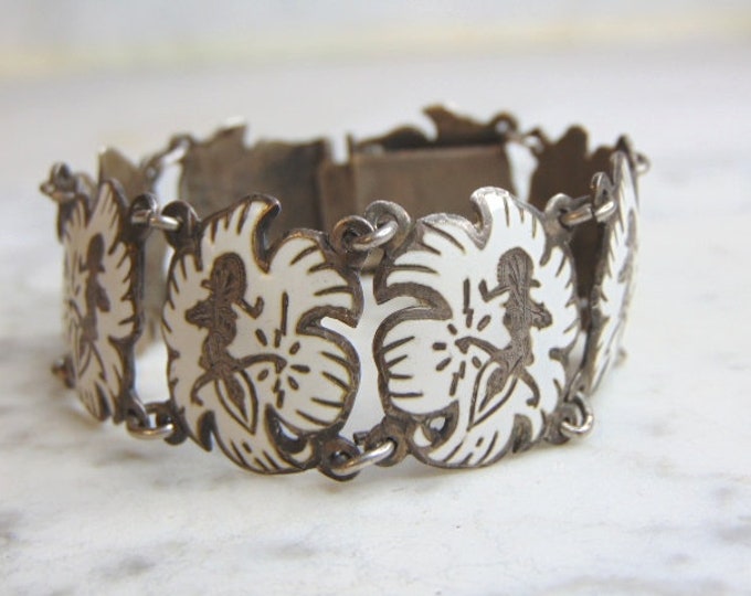 Womens Vintage Estate Sterling Silver Bracelet 36.4g E4817