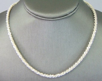 Womens Vintage Estate Sterling Silver Modernist Necklace 22.3g E2421