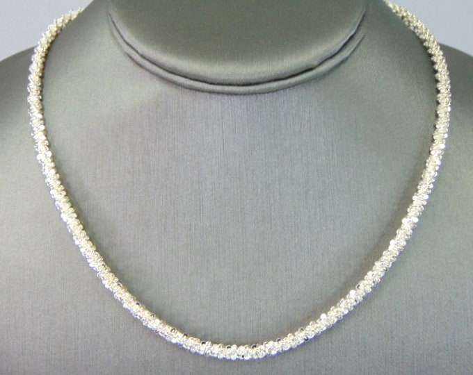 Womens Vintage Estate Sterling Silver Modernist Necklace 22.3g E2421