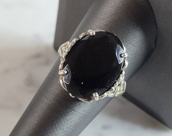 Womens Vintage Estate Sterling Silver Smokey Quartz Kabana Ring 6.5g E5862