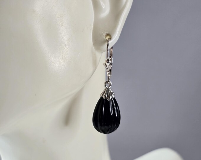 Womens Vintage Estate Sterling Silver Modernist Earrings 3.3g E7973