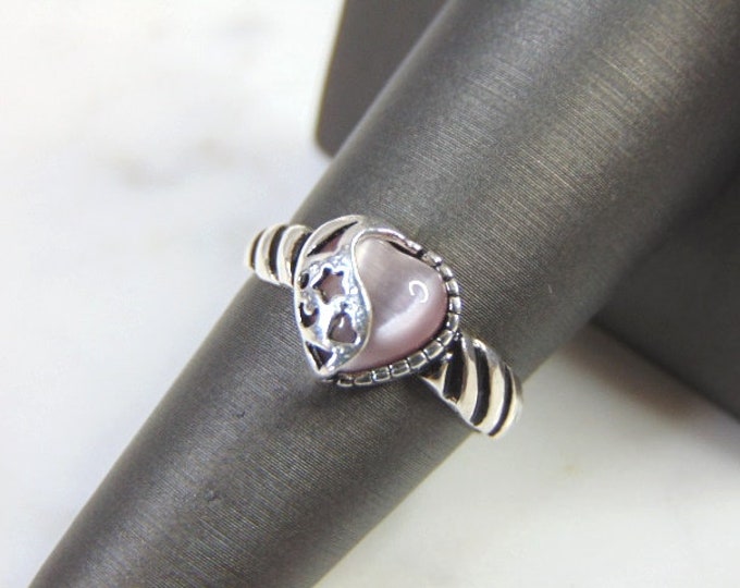 Womens Sterling Silver Fashion Heart Ring 2.4g E2148